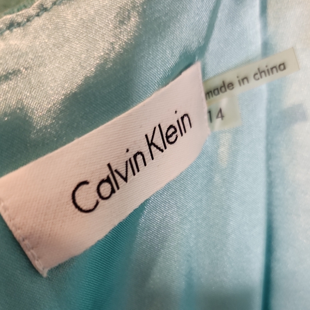 Calvin Klein Aqua Lace Midi Dress - Picture 2 of 7